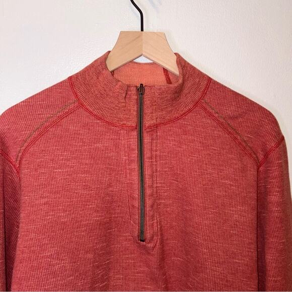 Tommy Bahama Orange Zip Up Sweater with Relaxed Fit Medium - Picture 3 of 10